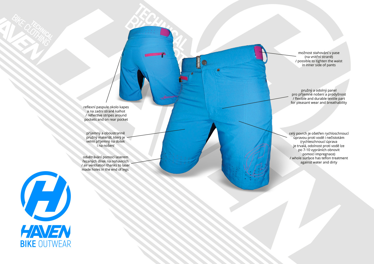 Dámské Cyklokraťasy HAVEN Amazon   blue 